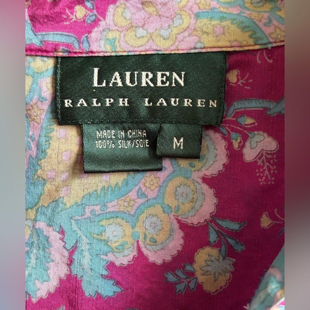 Silk Ralph Lauren Blouse M - Picture 3 of 6